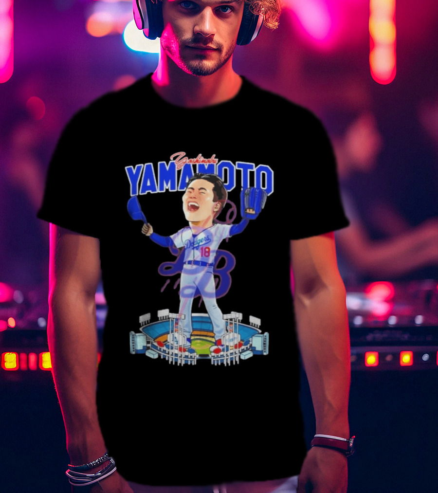Celebrating Yamamoto Dodgers Baseball Victory T-Shirt