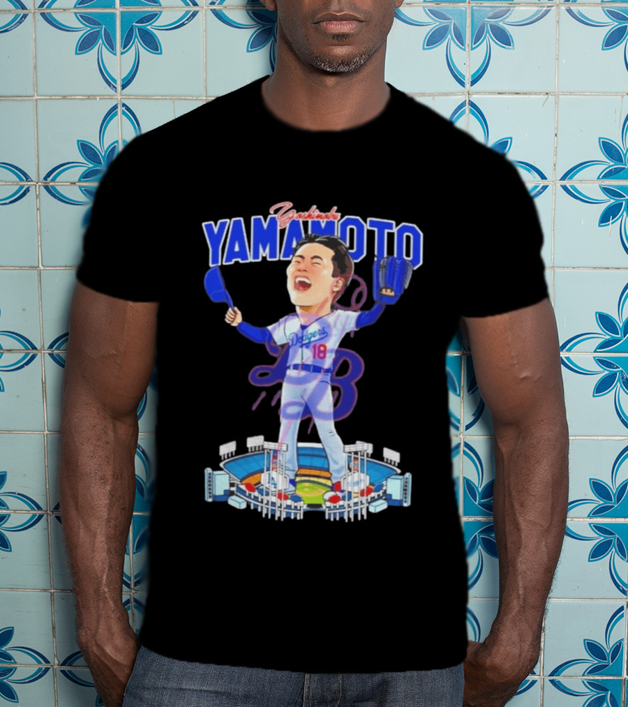 Celebrating Yamamoto Dodgers Baseball Victory T-Shirt