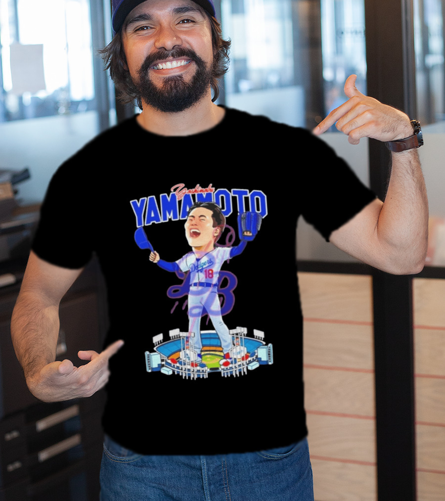 Celebrating Yamamoto Dodgers Baseball Victory T-Shirt