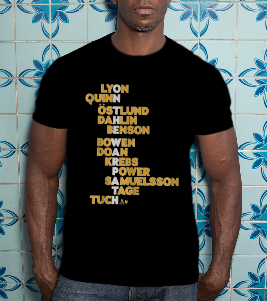 Buffalo Hockey On The Warpath Lyon Quinn Östlund Dahlin Benson Buffalo 2026 T-Shirt