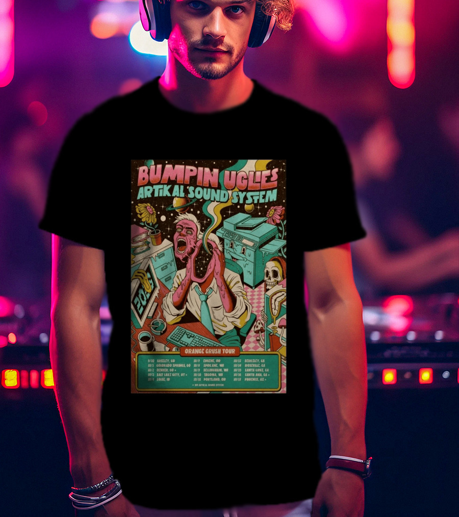 Bumpin Uglies Artikal Sound System Orange Crush Tour 2026 Psychedelic Cosmic Concert T-Shirt