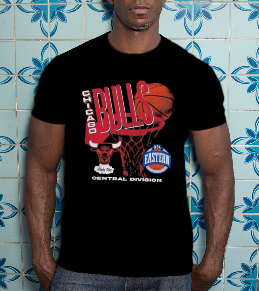 Chicago Bulls Eastern Conference Central Division Hardwood Classics 90s Basketball T-Shirt