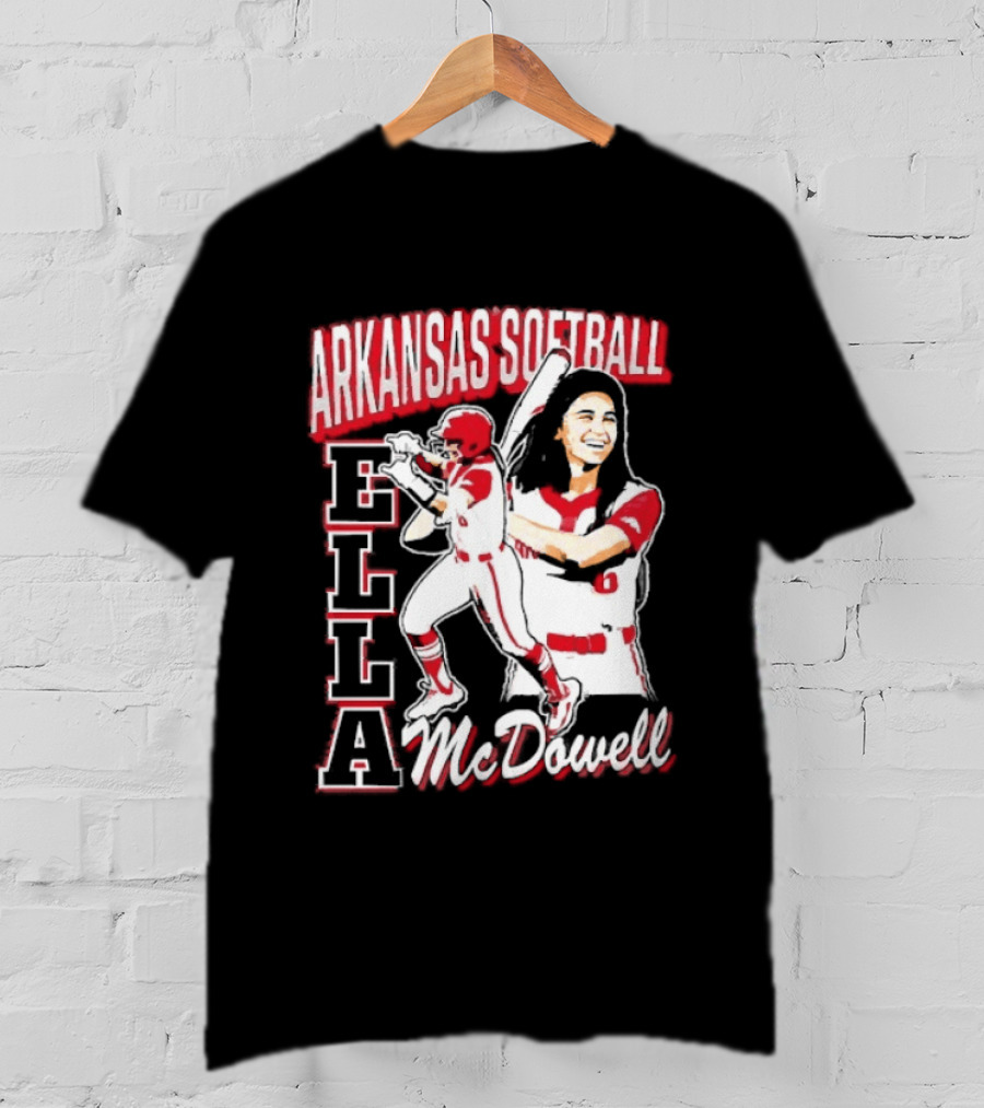 Ella McDowell Arkansas Softball Player Team Spirit T-Shirt