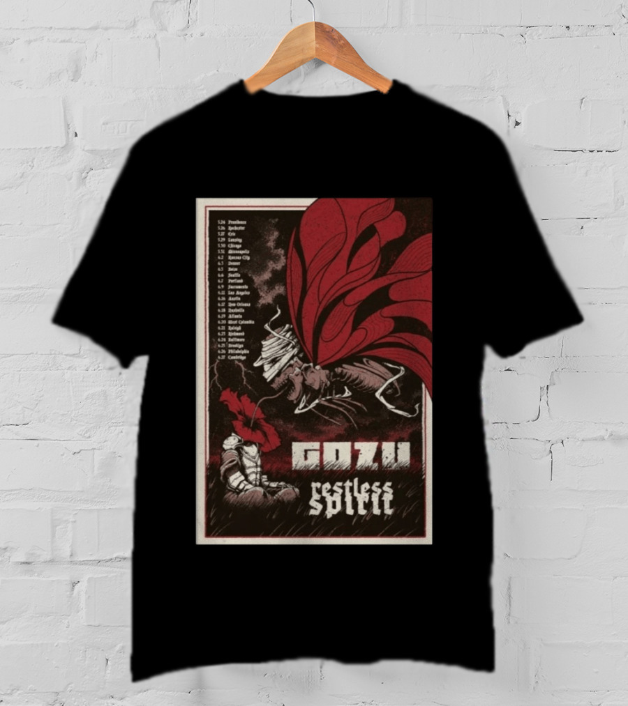 Gozu Restless Spirit Tour 2026 Providence Boston NYC Los Angeles Chicago Dates T-Shirt