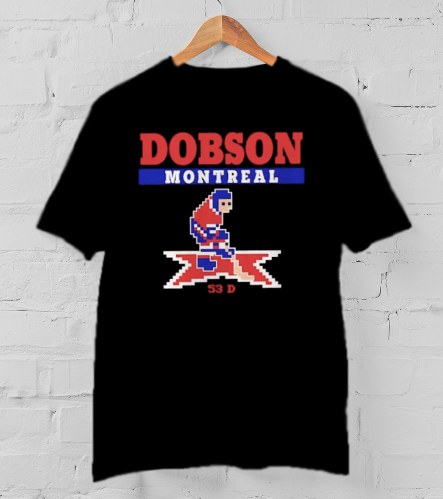 Dobson Montreal Canadiens Pixel Art Hockey 53 D T-Shirt