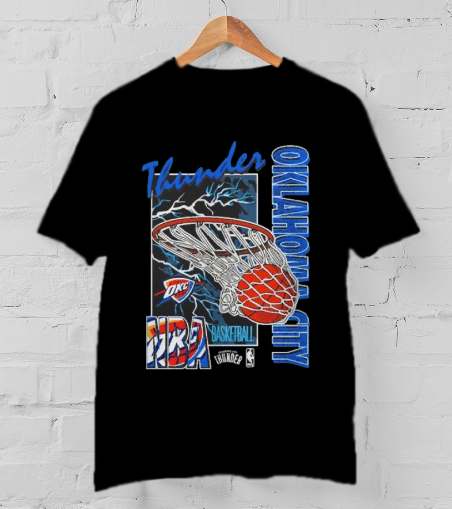 Oklahoma City Thunder NBA Basketball Net Lightning OKC T-Shirt
