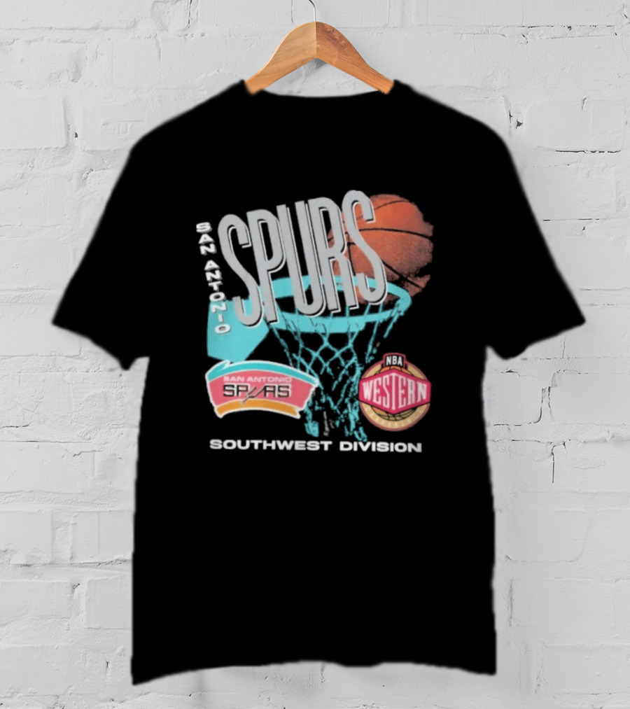 San Antonio Spurs 90s Hardwood Classics Southwest Division Western T-Shirt