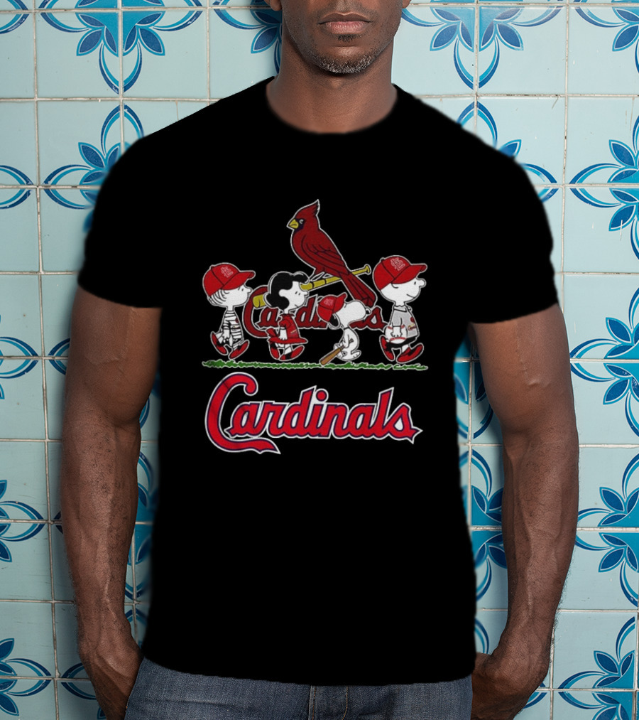St. Louis Cardinals Peanuts Snoopy Charlie Brown Lucy Baseball T-Shirt