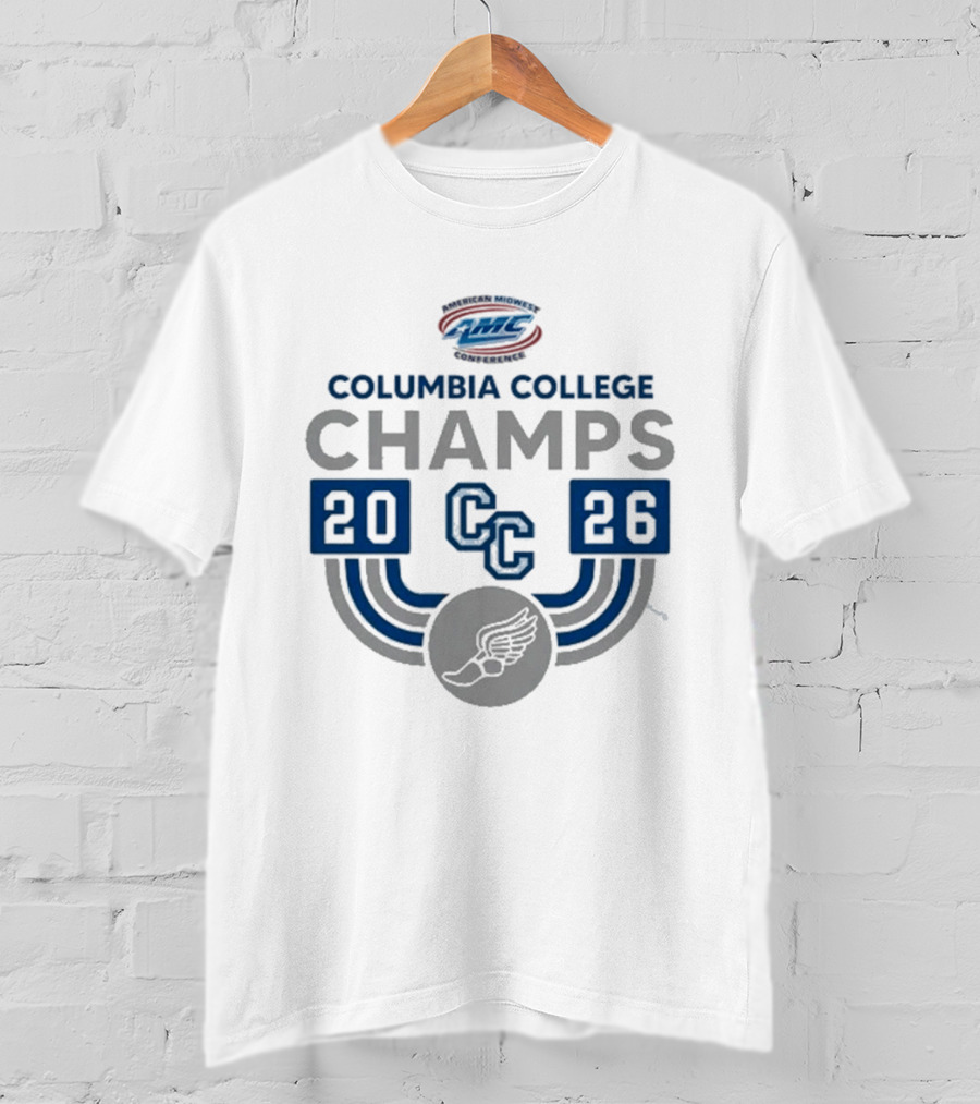 American Midwest Conference Columbia College Champs 2026 CC Indoor Track And Field T-Shirt