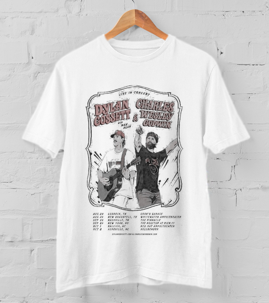 Dylan Gossett Charles Wesley Godwin 2026 National Tour Dates T-Shirt