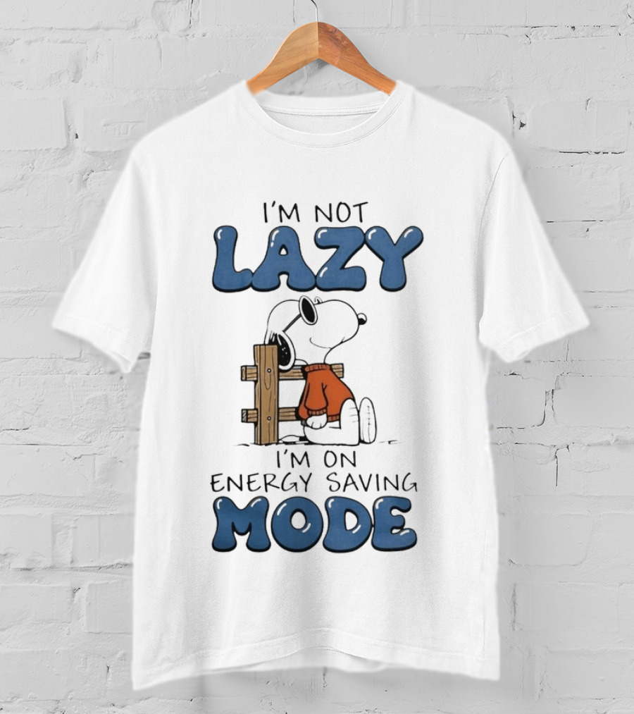 I'm Not Lazy I'm On Energy Saving Mode Snoopy Woodstock T-Shirt