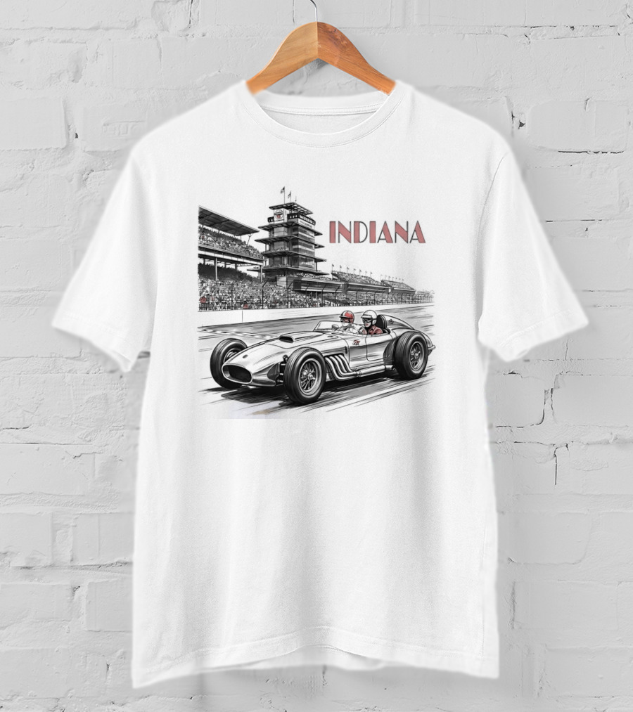 Indiana Indianapolis Motor Speedway Indy 500 Racing Car T-Shirt