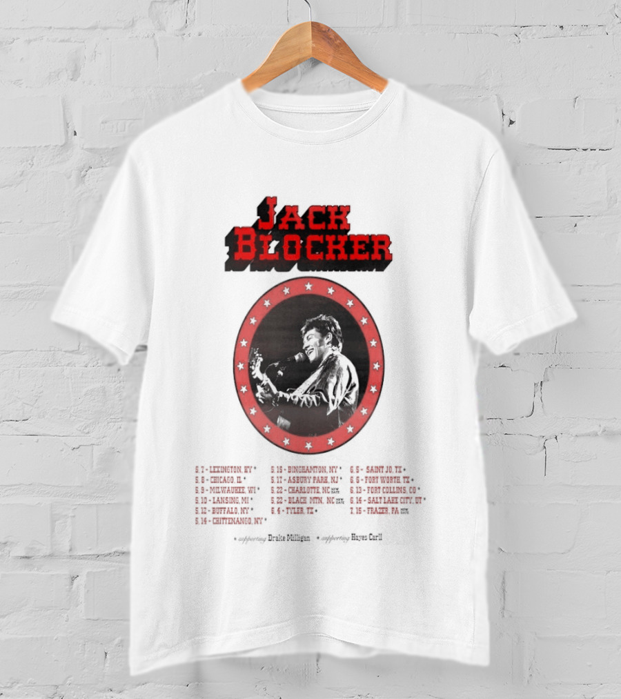Jack Blocker 2026 Tour Live In Concert Event With Red Stars T-Shirt