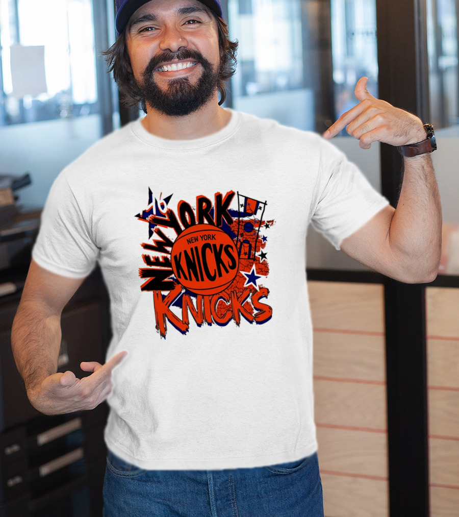 New York Knicks Hardwood Classics Play By Play Vintage Team Basketball T-Shirt