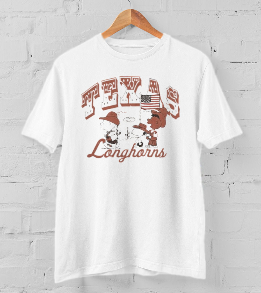 Peanuts Texas Longhorns Charlie Brown Snoopy Baseball Tex Mex T-Shirt