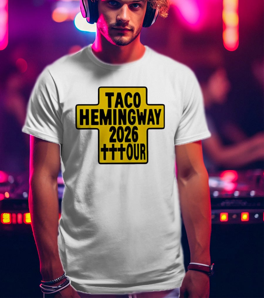 Taco Hemingway 2026 Tour Cross Symbol With Triple Crosses T-Shirt