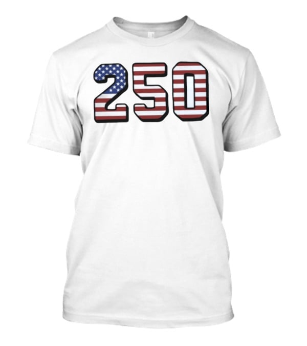 250 USA American Flag Stars and Stripes T-Shirt 