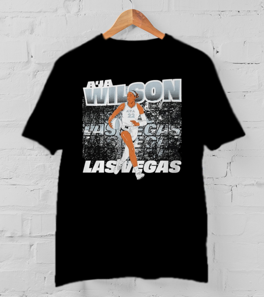 A'ja Wilson 22 Las Vegas Aces Basketball Player Action T-Shirt