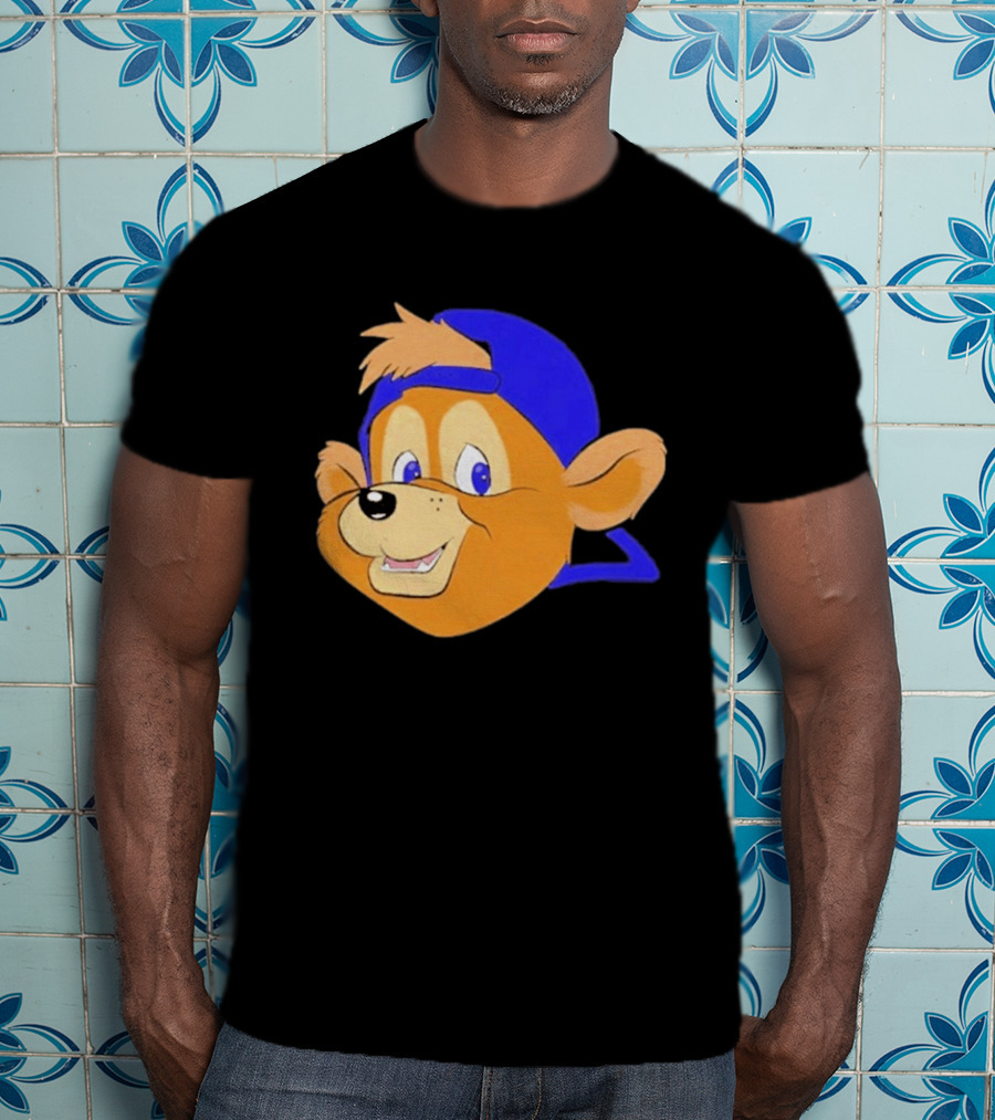 Chicago Cubs Clark Mascot Face Blue Cap T-Shirt