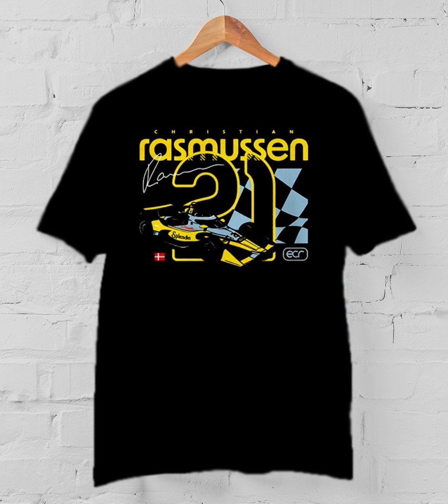 Christian Rasmussen 21 Splenda Chevrolet Racing ECR Flag Denmark T-Shirt