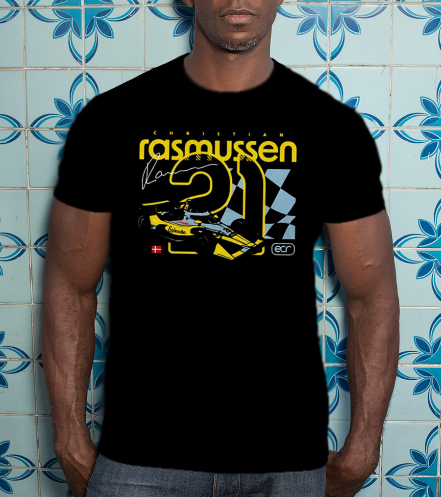 Christian Rasmussen 21 Splenda Chevrolet Racing ECR Flag Denmark T-Shirt
