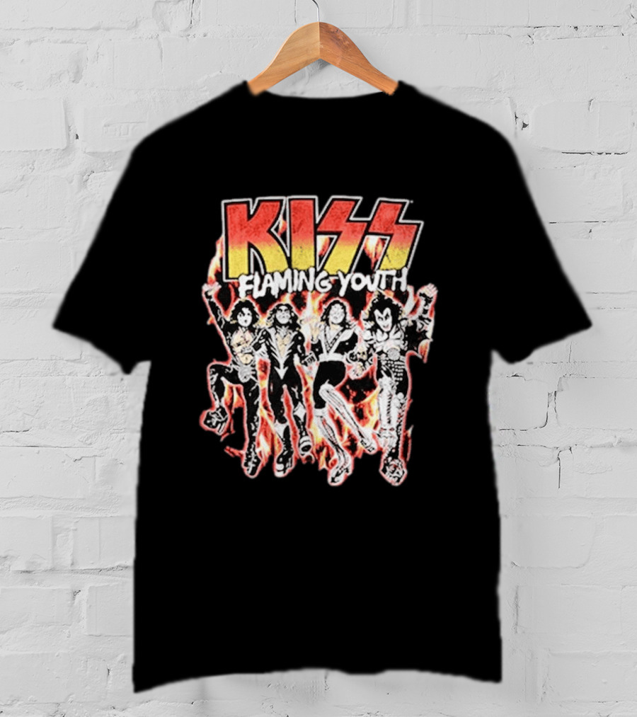 KISS Flaming Youth Band Members T-Shirt