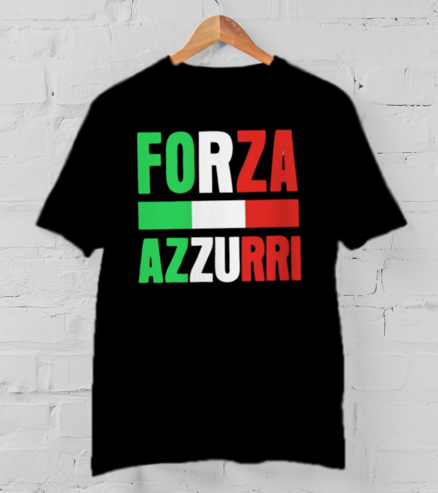 Forza Azzurri Italy Italian Flag Supporters T-Shirt