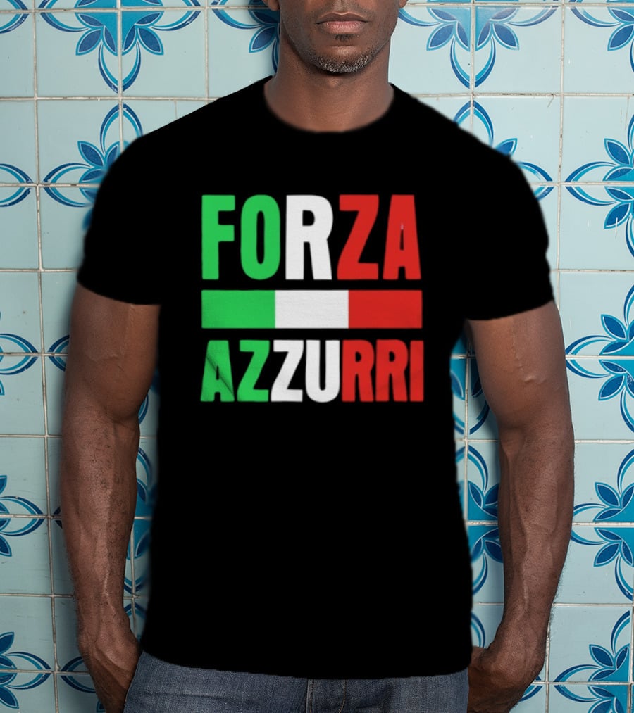 Forza Azzurri Italy Italian Flag Supporters T-Shirt