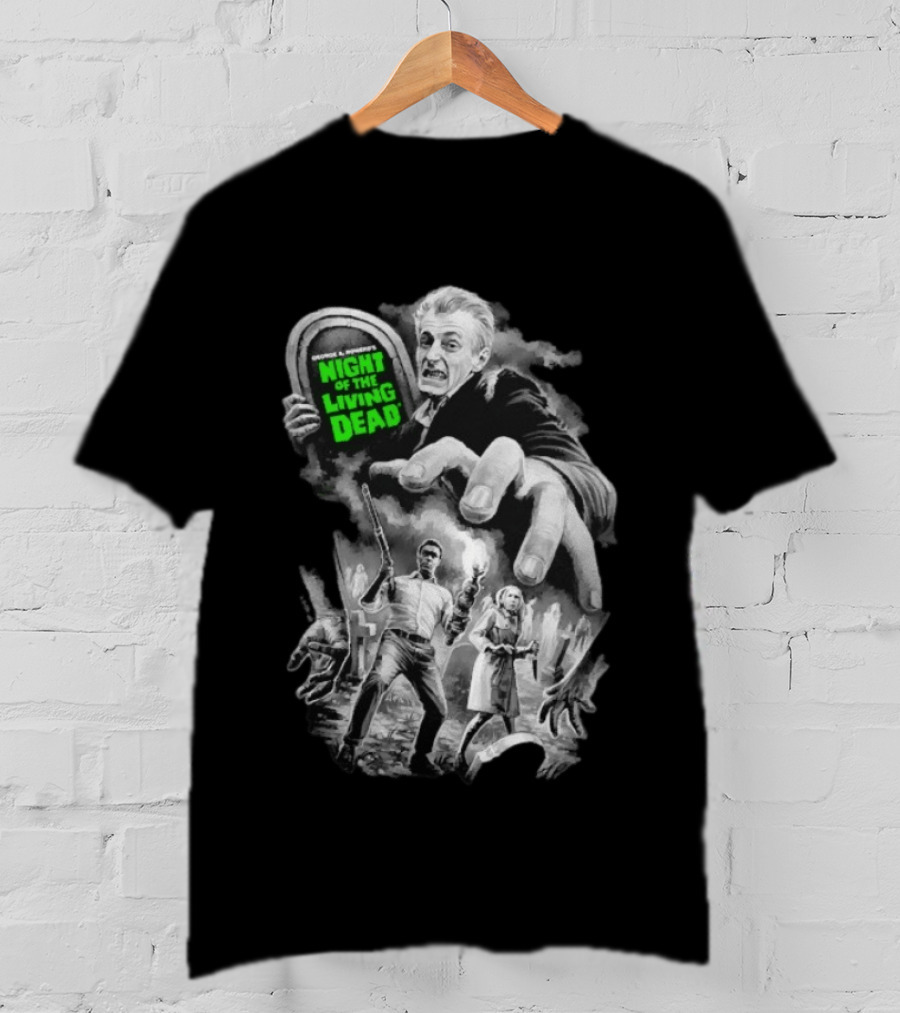 Fright Rags George A. Romero's Night Of The Living Dead Movie Zombies Graveyard Scene T-Shirt