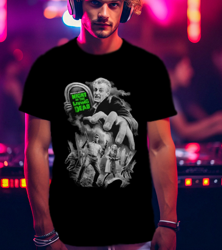 Fright Rags George A. Romero's Night Of The Living Dead Movie Zombies Graveyard Scene T-Shirt