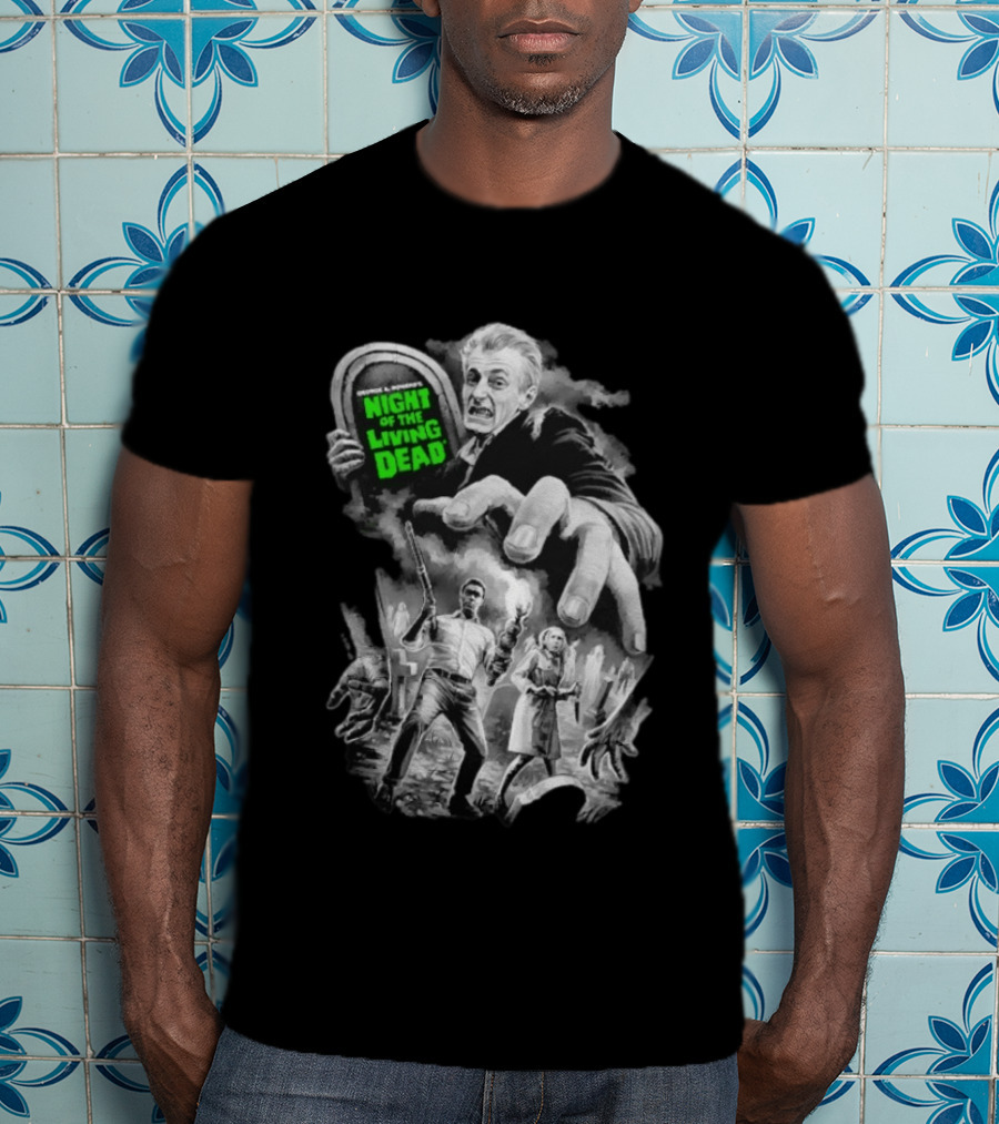 Fright Rags George A. Romero's Night Of The Living Dead Movie Zombies Graveyard Scene T-Shirt