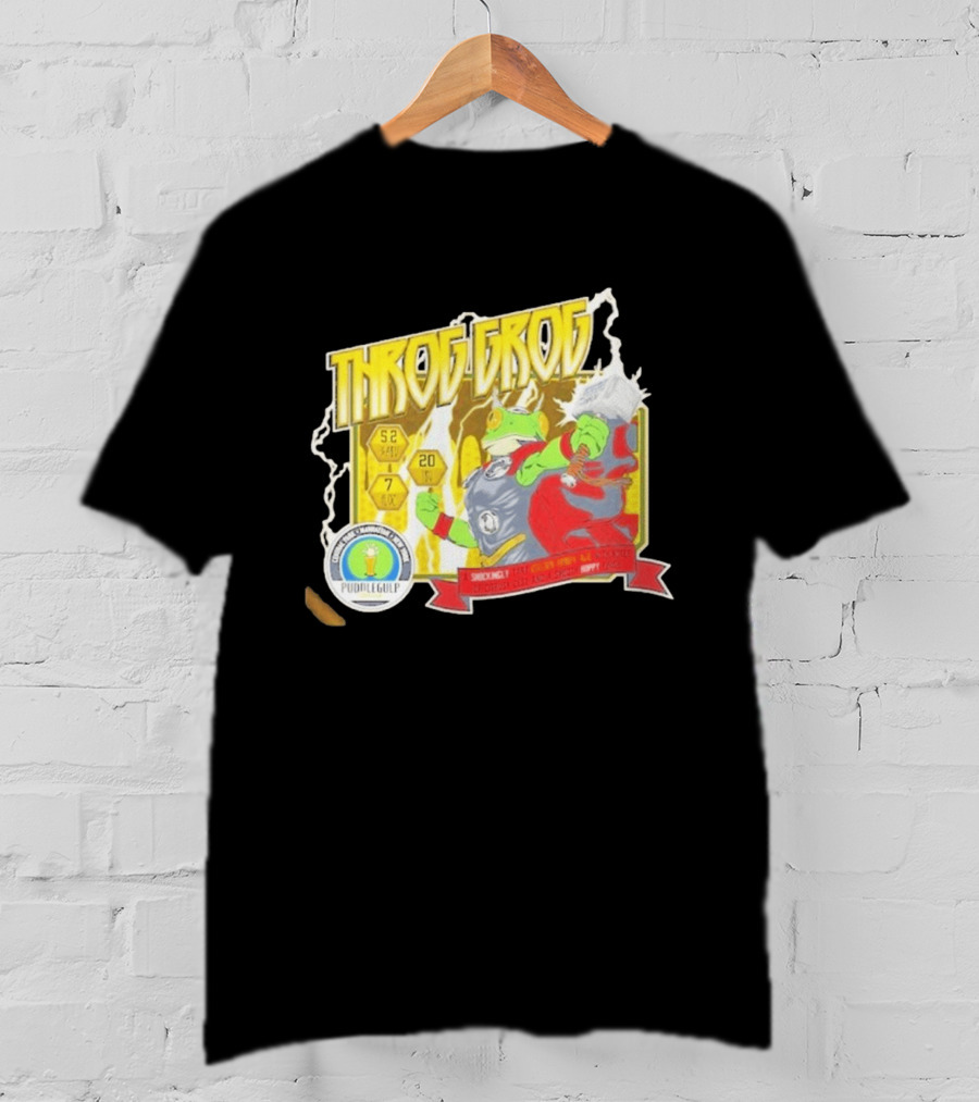 Throg Grog Puddle Gulp Superhero Frog Lightning Hammer Comic T-Shirt
