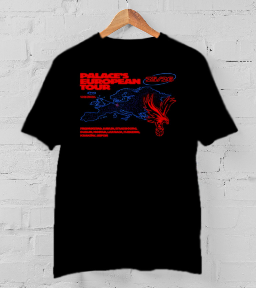 Crystal Palace European Tour 25 26 The Final Football Club Badge Winged Lion T-Shirt