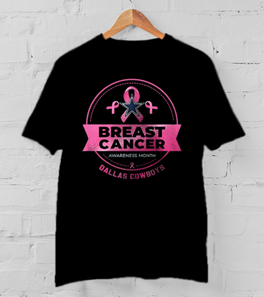 Dallas Cowboys Breast Cancer Awareness Month My God Is Stronger Than Breast Cancer T-Shirt
