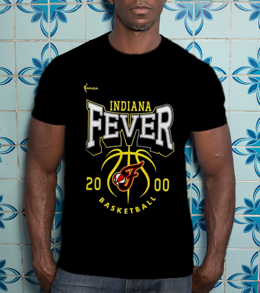 Indiana Fever Basketball 2000 Team Logo Yellow And Red T-Shirt
