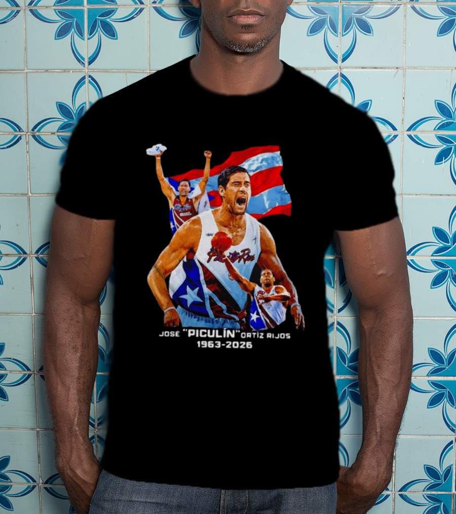 José Piculín Ortiz Rijos Puerto Rico Basketball Legend 1963 2026 T-Shirt