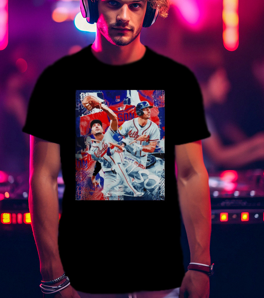 Matt Olson Atlanta Braves Baseball Action Collage T-Shirt