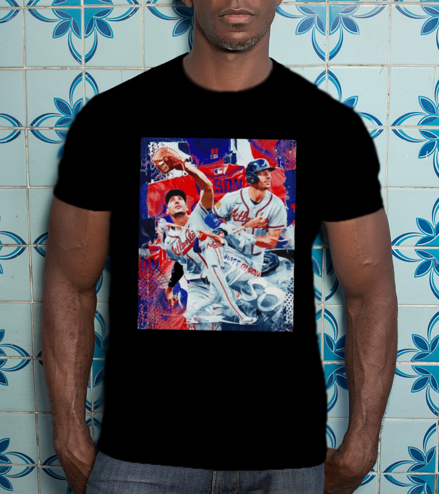 Matt Olson Atlanta Braves Baseball Action Collage T-Shirt