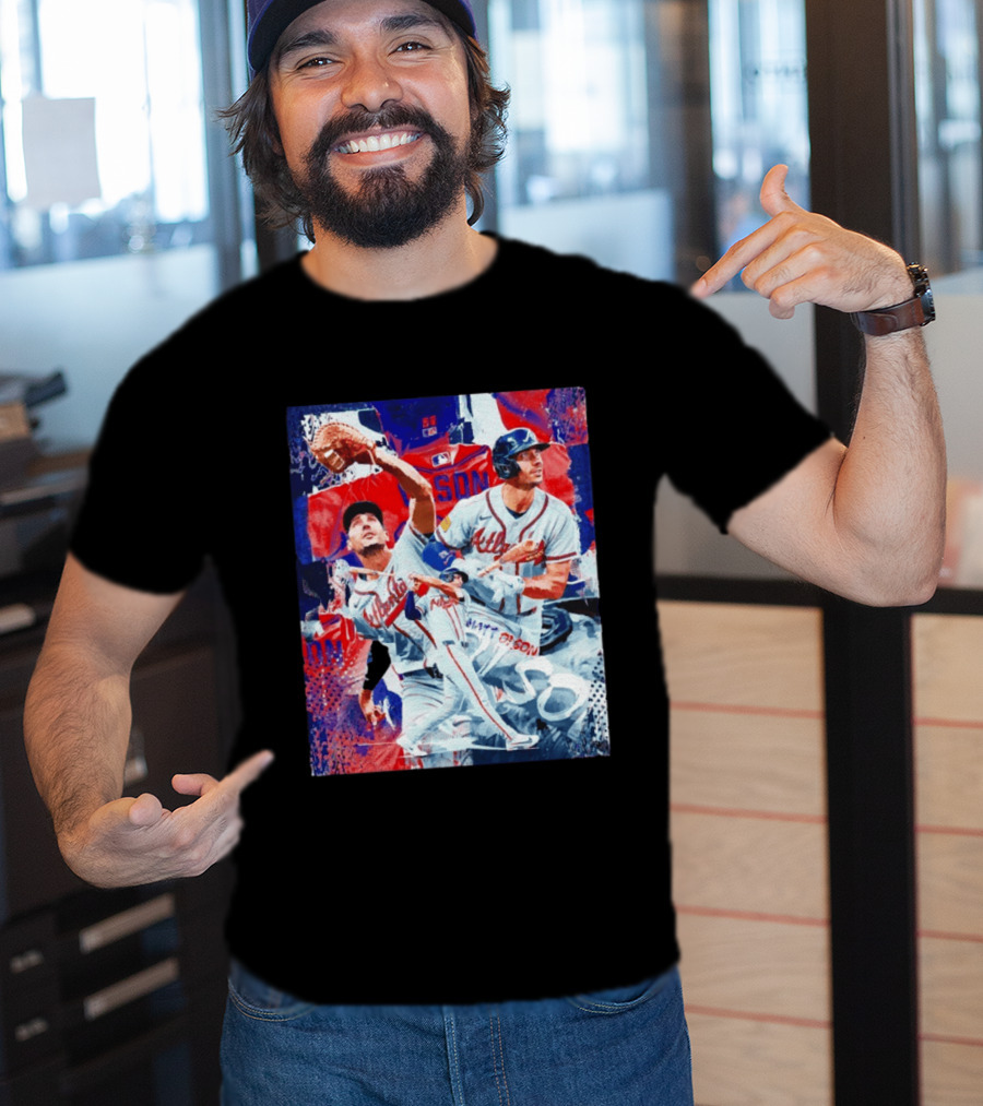 Matt Olson Atlanta Braves Baseball Action Collage T-Shirt