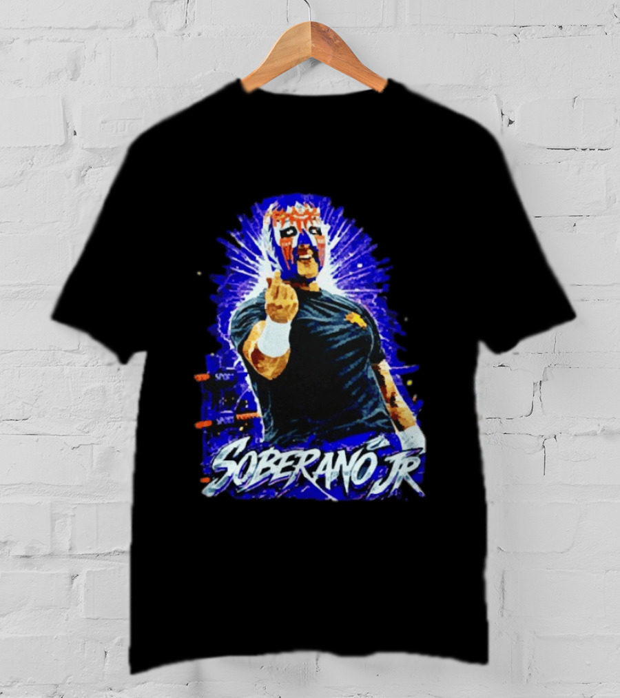 Soberano Jr Mexican Luchador Mask And Pose T-Shirt