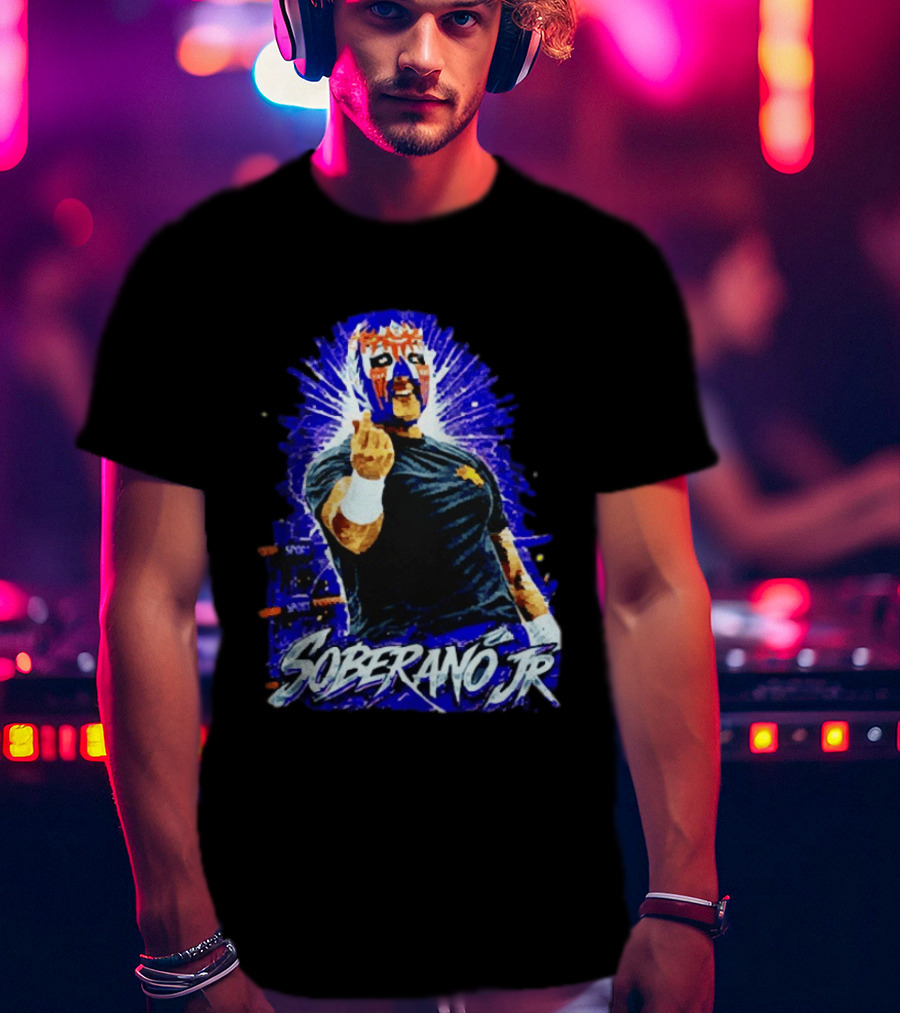 Soberano Jr Mexican Luchador Mask And Pose T-Shirt