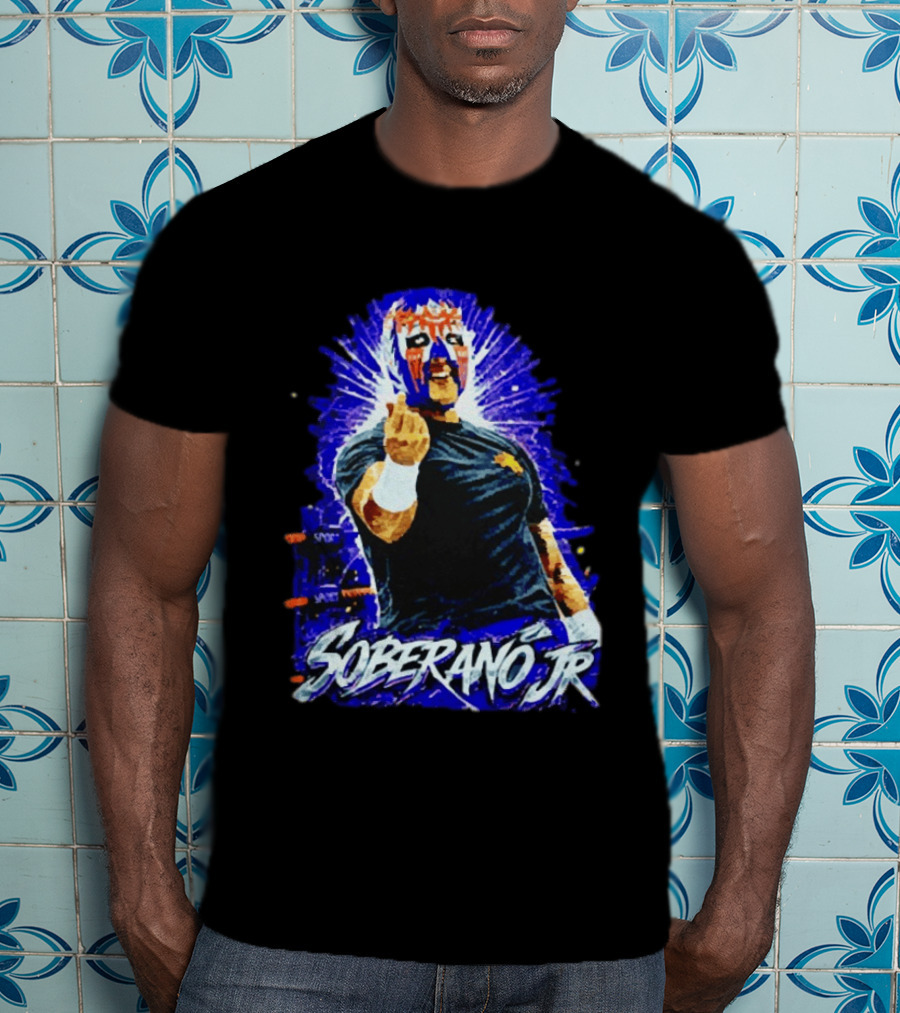 Soberano Jr Mexican Luchador Mask And Pose T-Shirt