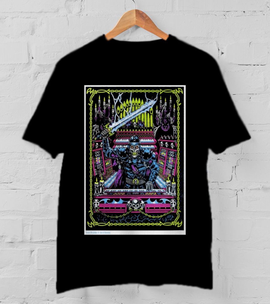 Out Of Season Skeleton Warrior Organist T-Shirt