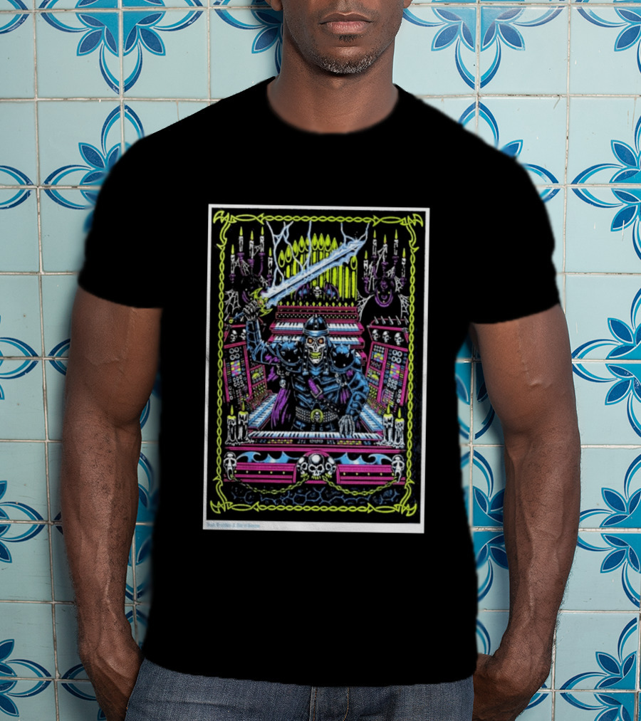 Out Of Season Skeleton Warrior Organist T-Shirt