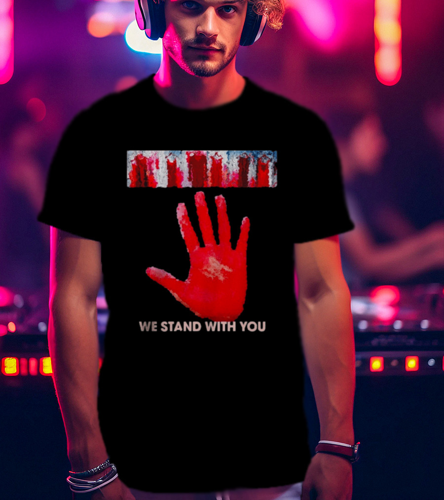 Red Dress Day We Stand With You Handprint T-Shirt