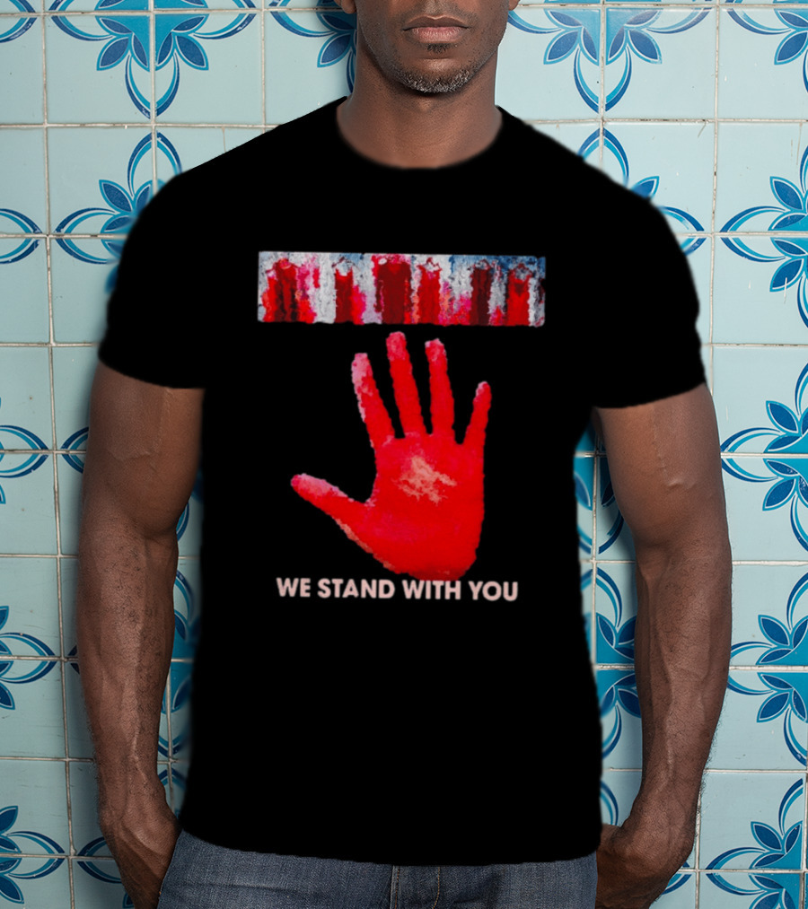 Red Dress Day We Stand With You Handprint T-Shirt