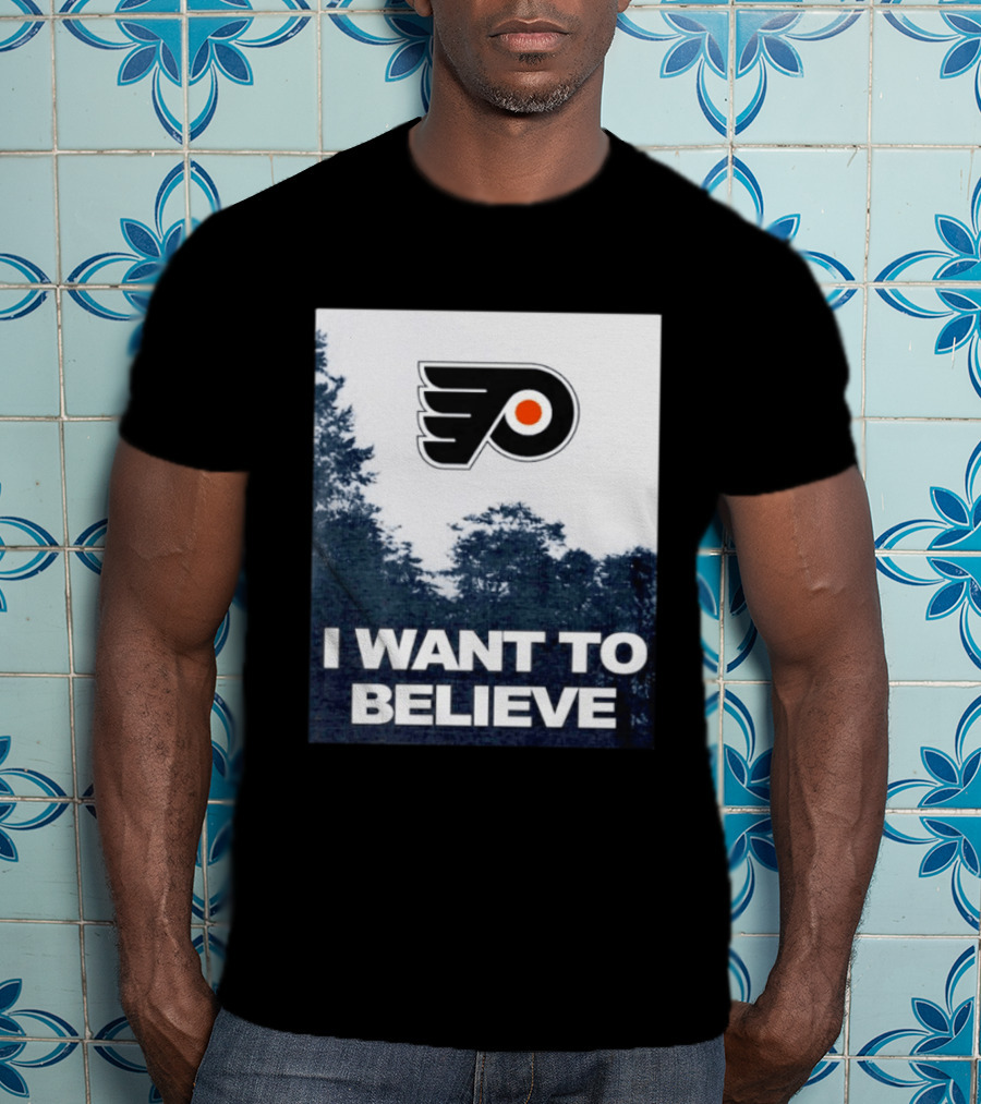 Philadelphia Flyers I Want To Believe UFO Hockey T-Shirt