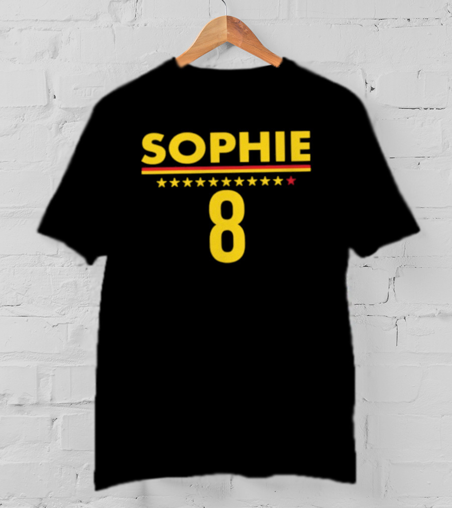 Sophie 8 Star Yellow Red Line Indiana Fever 2026 WNBA Season T-Shirt