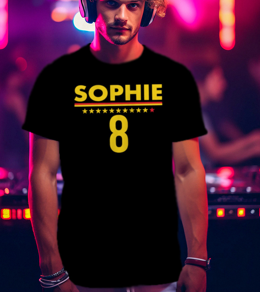 Sophie 8 Star Yellow Red Line Indiana Fever 2026 WNBA Season T-Shirt