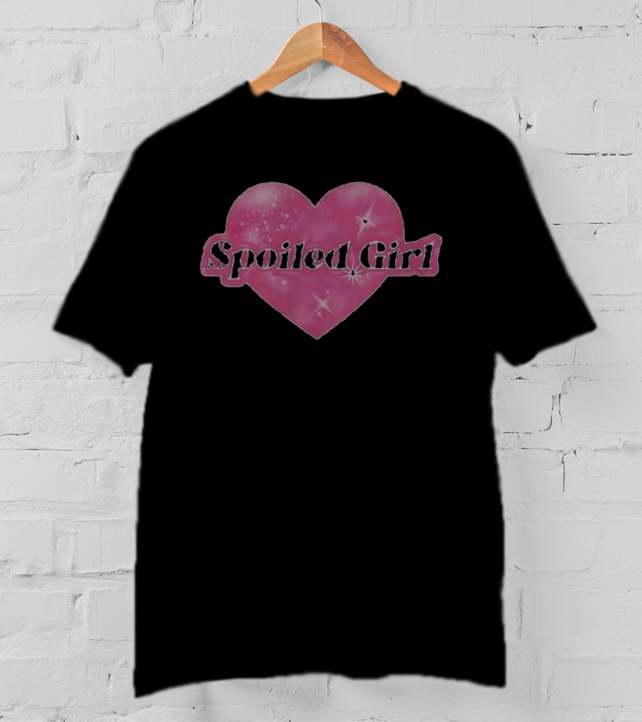 Spoiled Girl Heart Airbrush Pink Sparkle T-Shirt